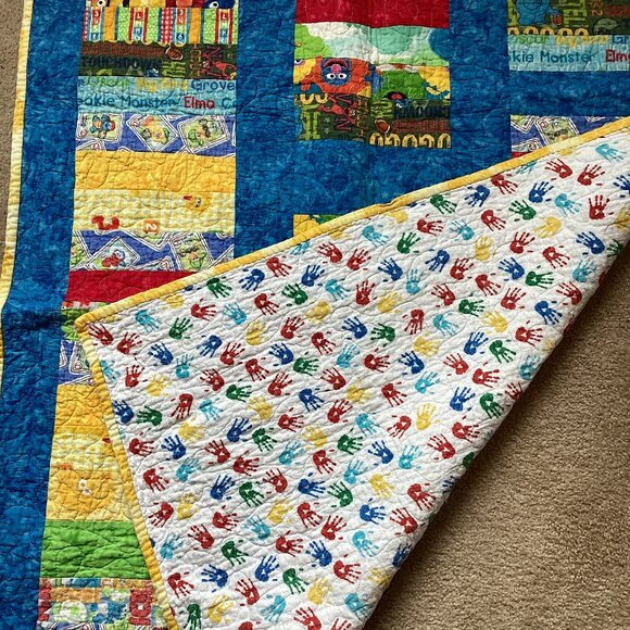 Elmo Sesame Street Handmade Baby Boy Toddler Quilt Comforter Blanket Bedding - Picture 6 of 8
